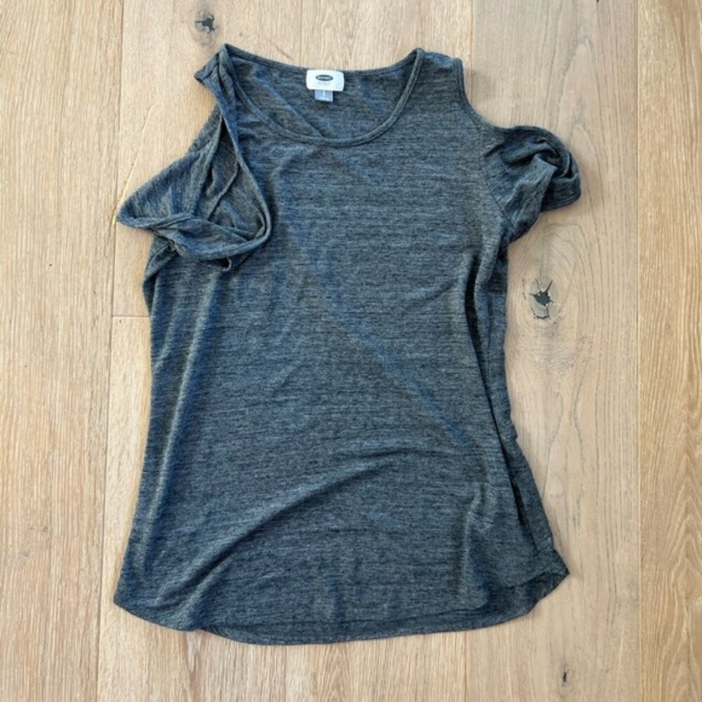 Old Navy Grey Twist Cold Shoulder Shirt Womens Small
